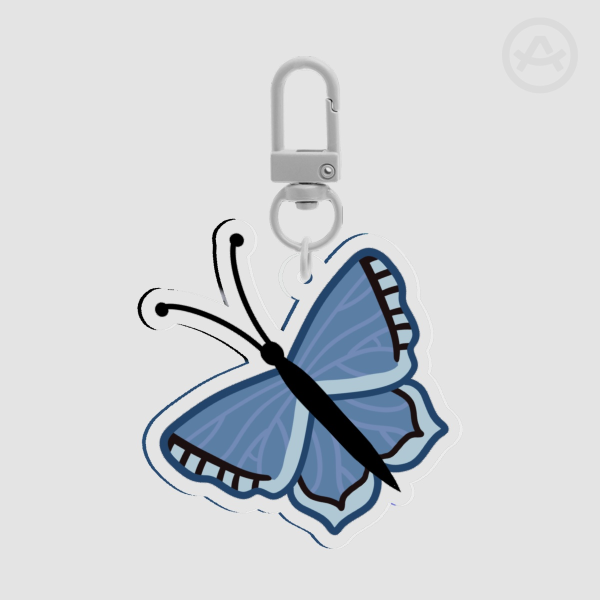 Holly Blue Butterfly Keychain