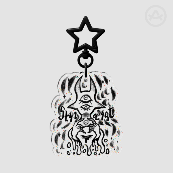 Eye Demon Glitter Acrylic Keychain