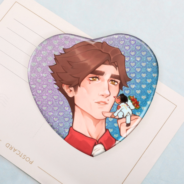 JayVik - Silver glitter - Heart Holo Badge