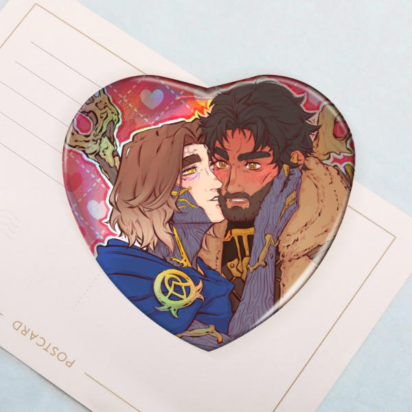 JayVik 'bad ending' - Rainbow - Heart Holo Badge