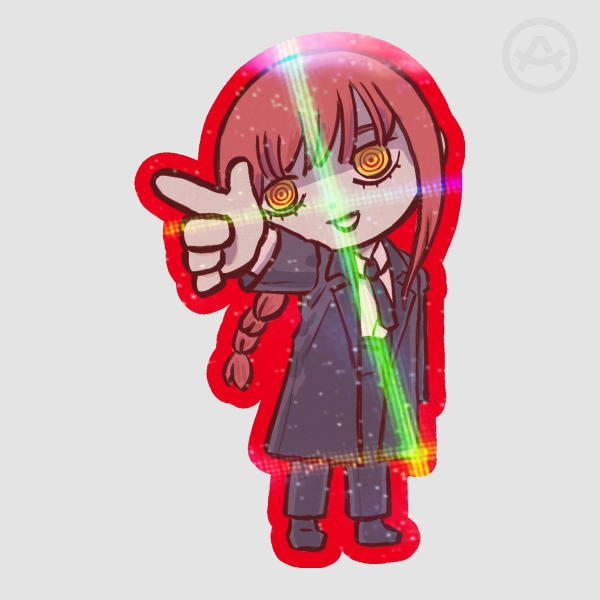 Makima Colored Edge Die Cut Stickers