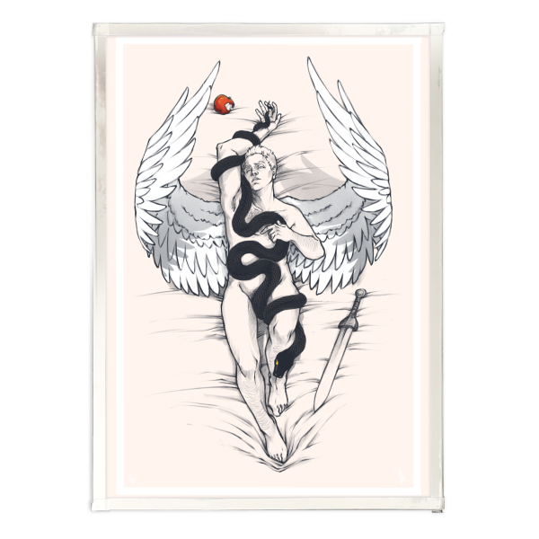 The angel and the snake Silver-Edged - 5.8" x8.3"(148x210mm)