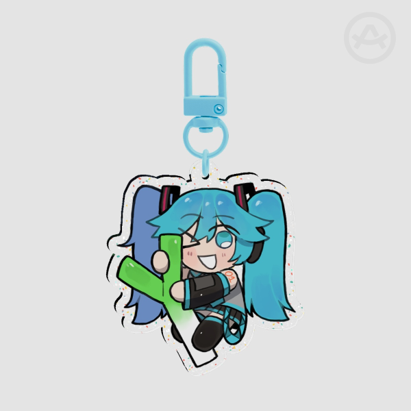 Miku With Leek Keychain