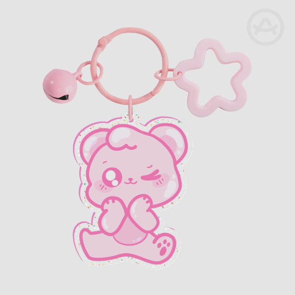 Mushi the Bear - Glitter Acrylic Keychains