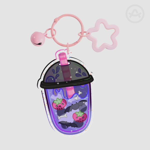 Spooky Boba Drink - Glitter Acrylic Keychains