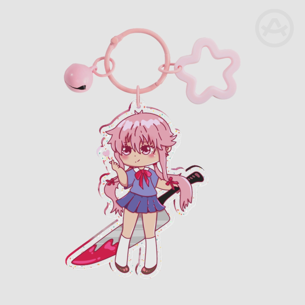 Yuno Gasai Chibi - Glitter Acrylic Keychains