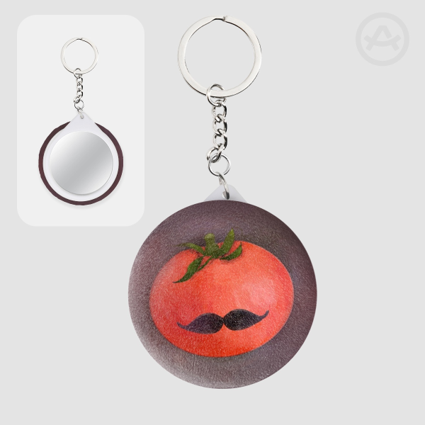 Tomato Plush Mirror Keychain