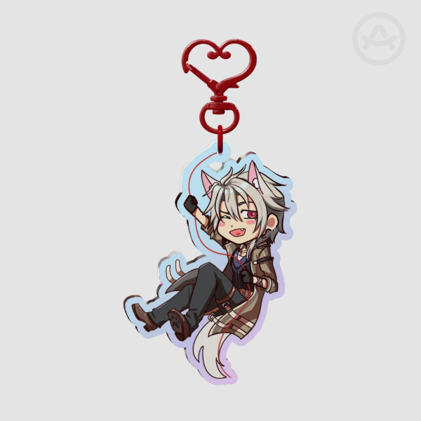 Swinging Crow CS4 Wolf - Rainbow Double Sided Acrylic Keychain 8cm