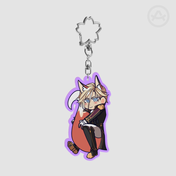 Rufus Reverie Fox - Coloured Edge Double Sided Acrylic Keychain 8cm