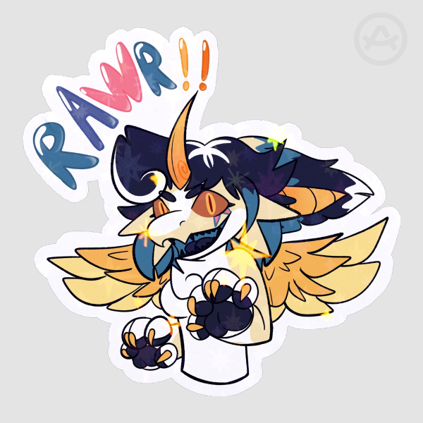 Faux RAWR!! Holo Star Sticker