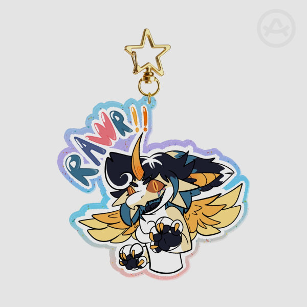 Faux RAWR!! Acrylic Keychain