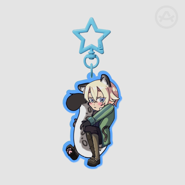 Jusis CS2 Snow Leopard - Coloured Edge Double Sided Acrylic Keychain 8cm