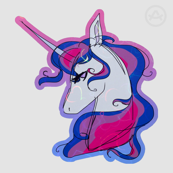 Bisexual Pride The Last Unicorn Colored Edge Die Cut Stickers