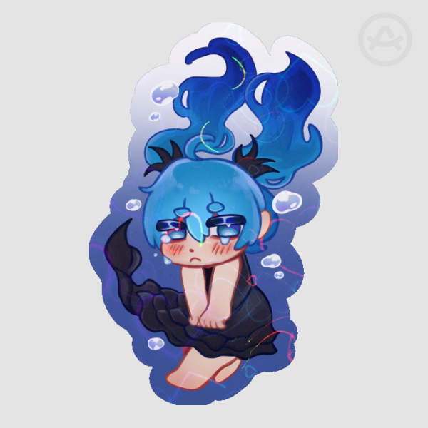 Deep sea girl Miku vocaloid holographic sticker