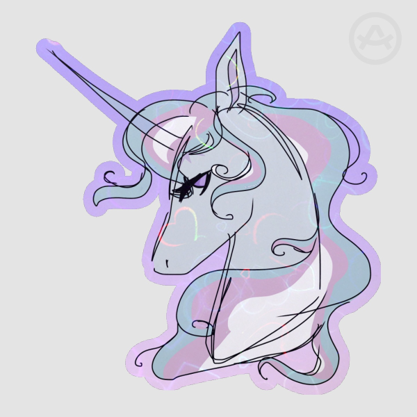 Trans Pride The Last Unicorn Colored Edge Die Cut Stickers