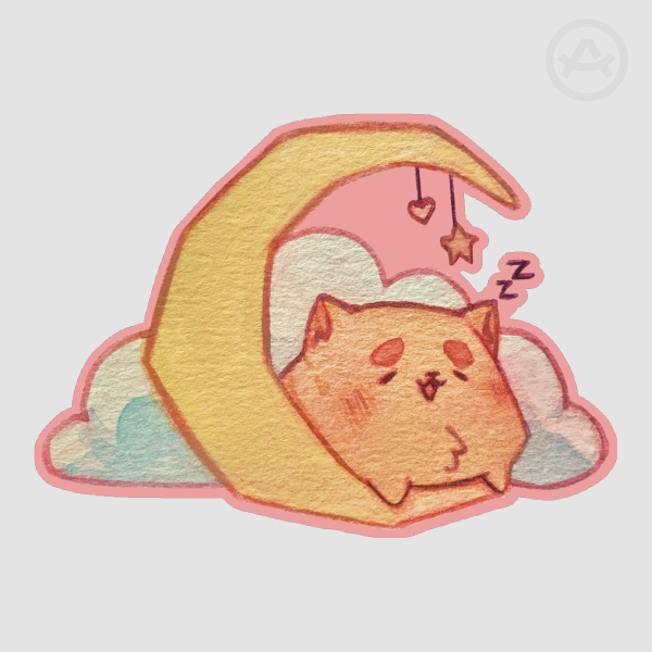 Moon Pom Stickers