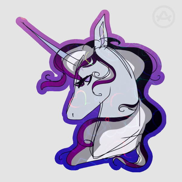 Asexual Pride The Last Unicorn Colored Edge Die Cut Stickers