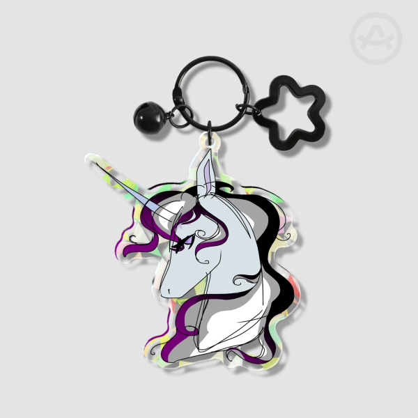 Asexual Pride The Last Unicorn Broken Glass Acrylic Keychains