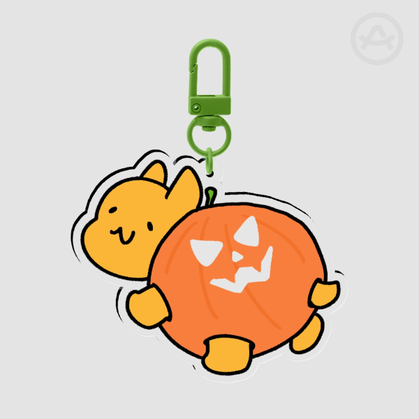 Halloween Pumpkin Cat | keychain