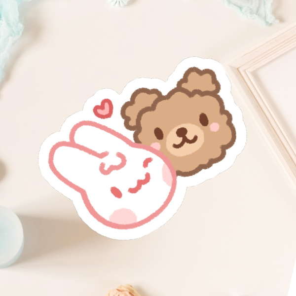 Die Cut Sticker Bunny &  Bear