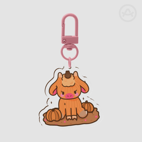 Pumpkin Cow Acrylic Keychain
