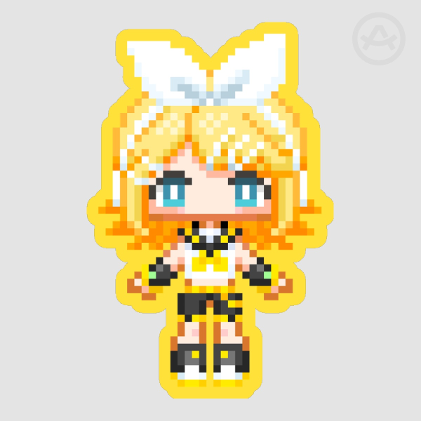 Kagamine Rin Pixel Doll Sticker