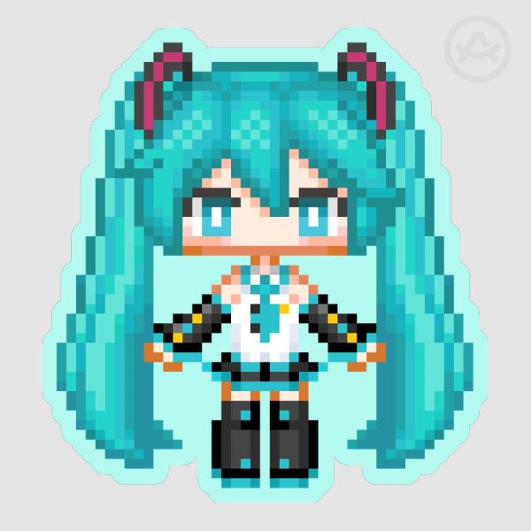 Hatsune Miku Pixel Doll Sticker