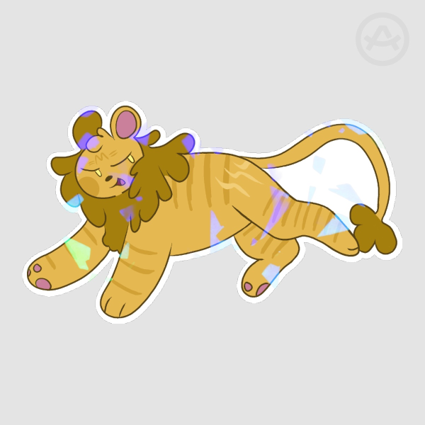 Lionblaze holo-glass sticker | Warrior Cats sticker