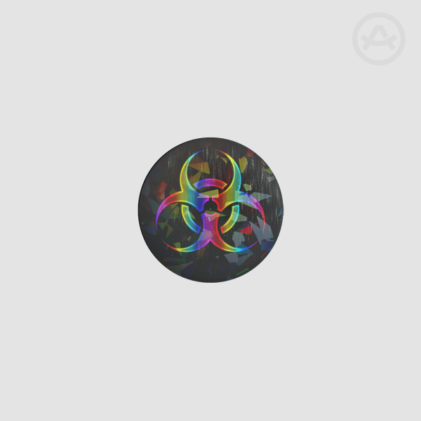 Mini Black Biohazard Button