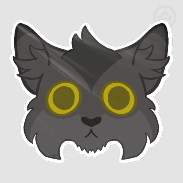Gray Cat Head Sticker