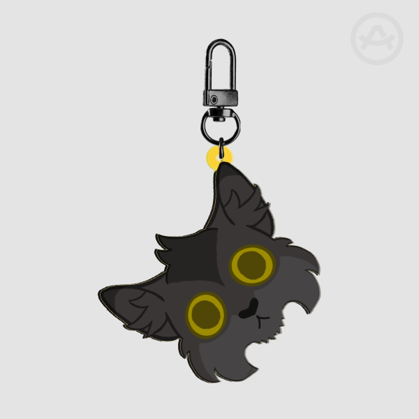 Gray Cat Head Keychain