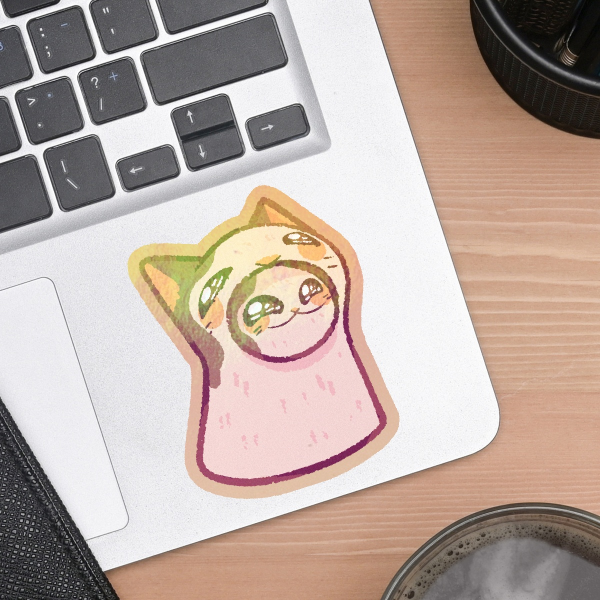 Pop Cat Sticker (Rainbow Holographic)