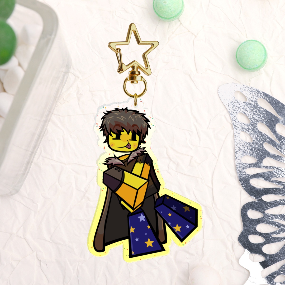 Pelt Trader 99 Nights Glitter Colored Edge Acrylic Keychains by