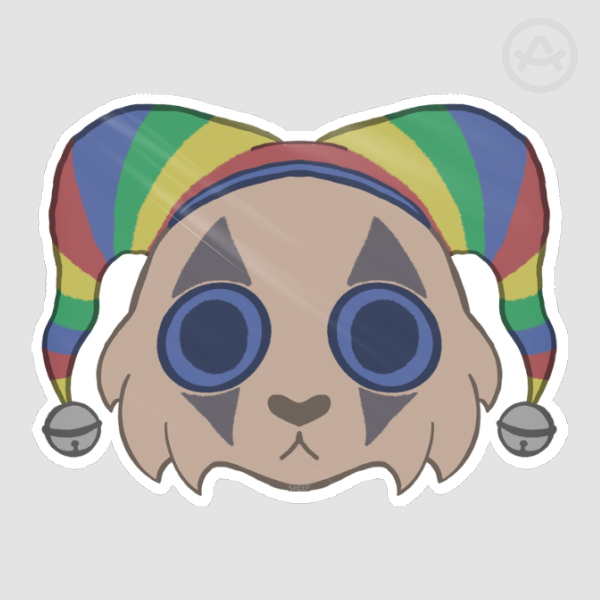 Jester Cat Head Sticker