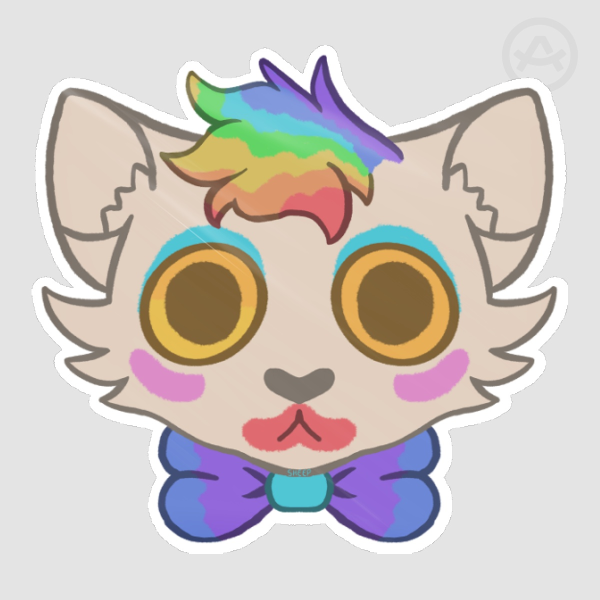 Polka Cat Head Sticker
