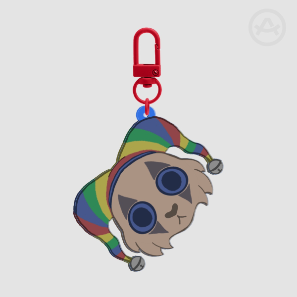 Jester Cat Head Keychain