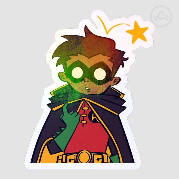Damian holo rainbow sticker