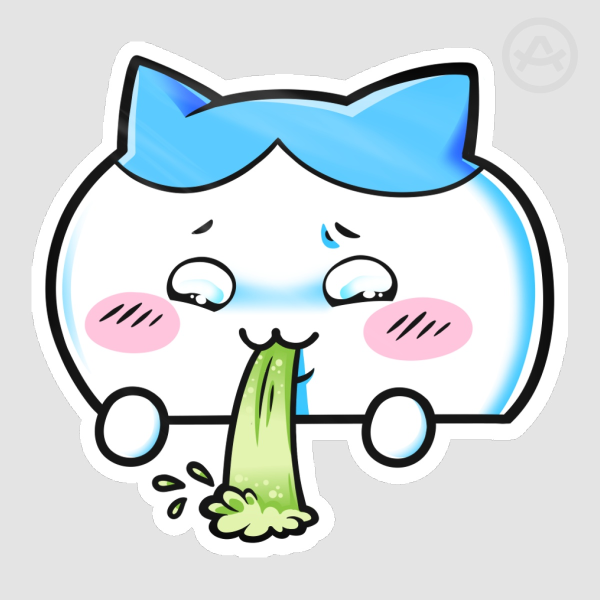 Car Sick Hachiware Die Cut Sticker
