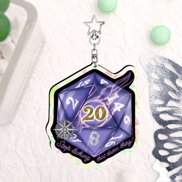 Gale Keychain – Broken Glass Acrylic Dice (BG3 Inspired)