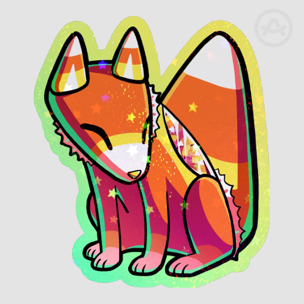 candy corn fox sticker