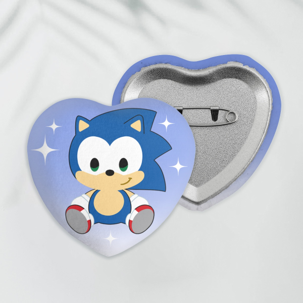 Sonic Heart Shape Plush Badge