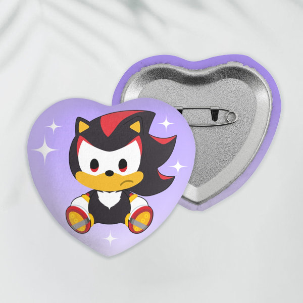 Shadow Heart Shape Plush Badge