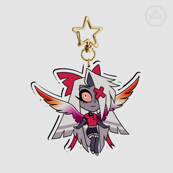 Chibi Vaggie Lesbian Pride Acrylic Keychain