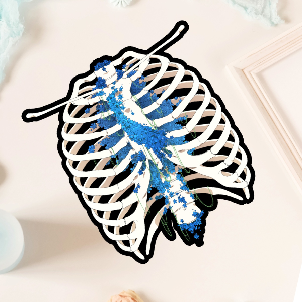 Forget-Me-Not Ribcage - Sticker