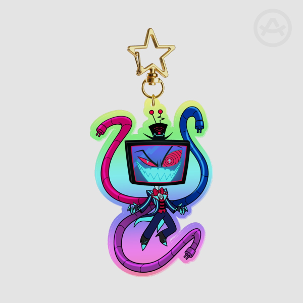 Chibi Vox Bi Pride Rainbow Acrylic Keychain