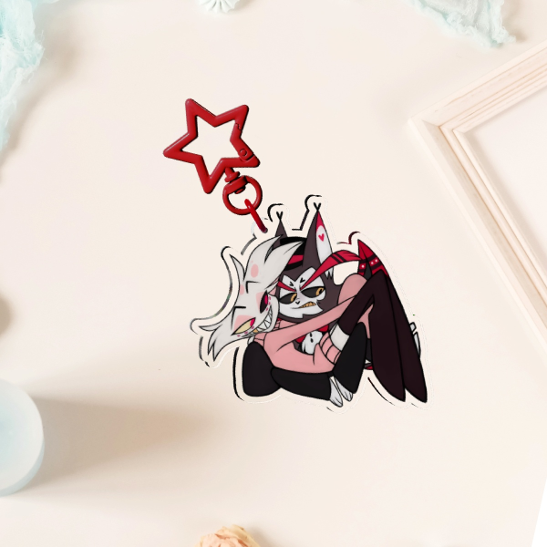 Angel Dust and Husk Sweaters Acrylic Keychain