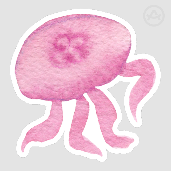 Pink Jellyfish Sticker