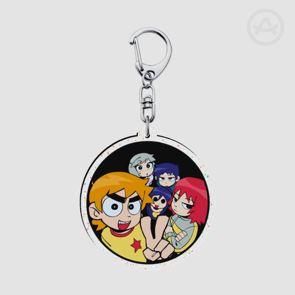 Scott Pilgrim Gang Glitter Keychain
