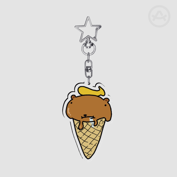 Capy Icecream Acrylic Keychain