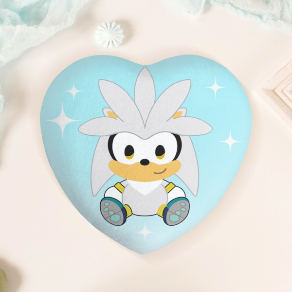 Silver Heart Shape Plush Badge